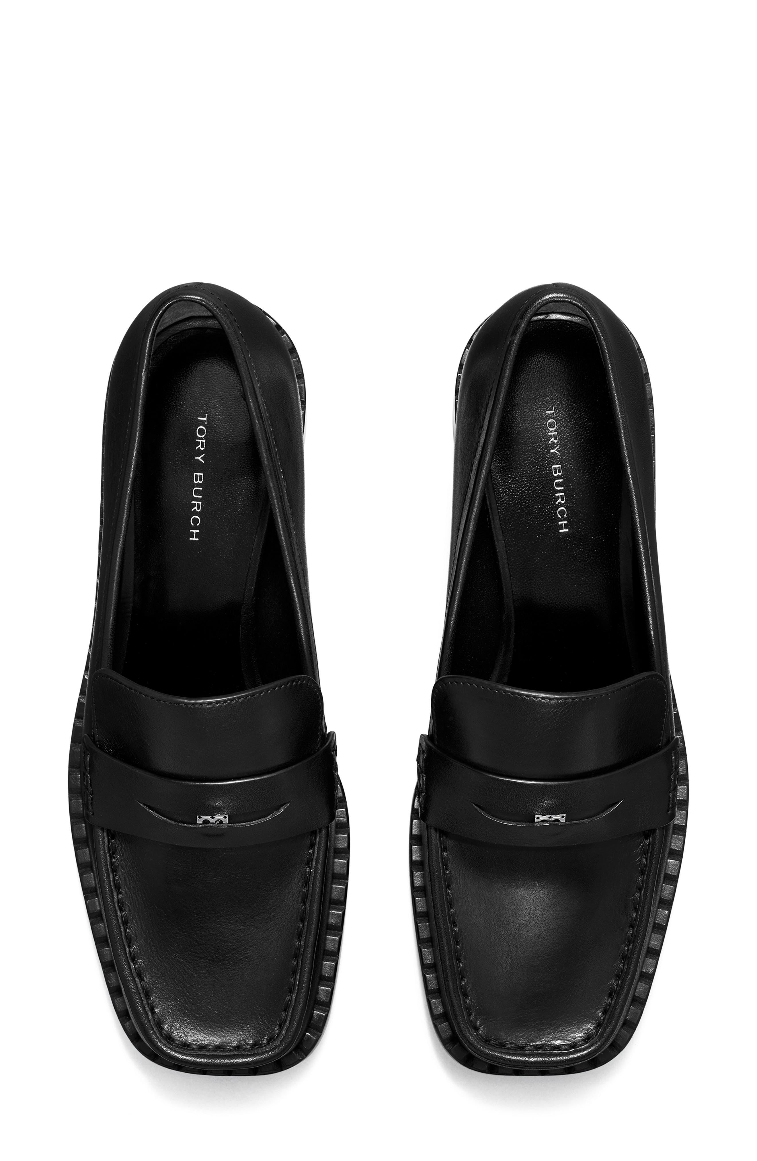 Tory Burch Square Toe Loafer, Alternate, color, Perfect Black