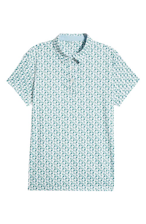 Swannies Tori Print Polo Shirt In Sage