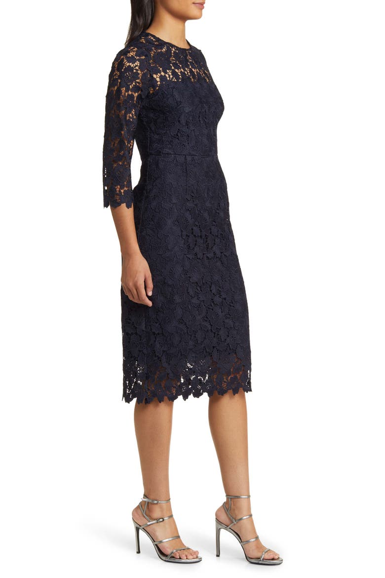 Lace Sheath Dress, Alternate, color, NVY