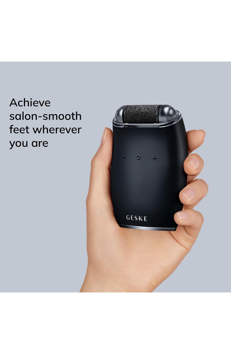 GESKE SmartAppGuided Electric Pumice Foot Smoothing Roller | 7 in 1, Alternate, color, Black
