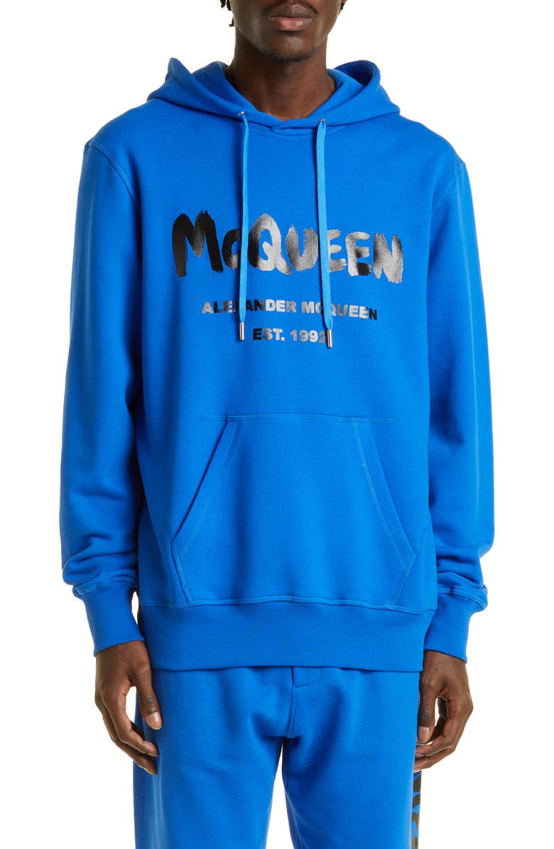 McQueen Men's Graffiti Logo Cotton Graphic Hoodie, Main, color,