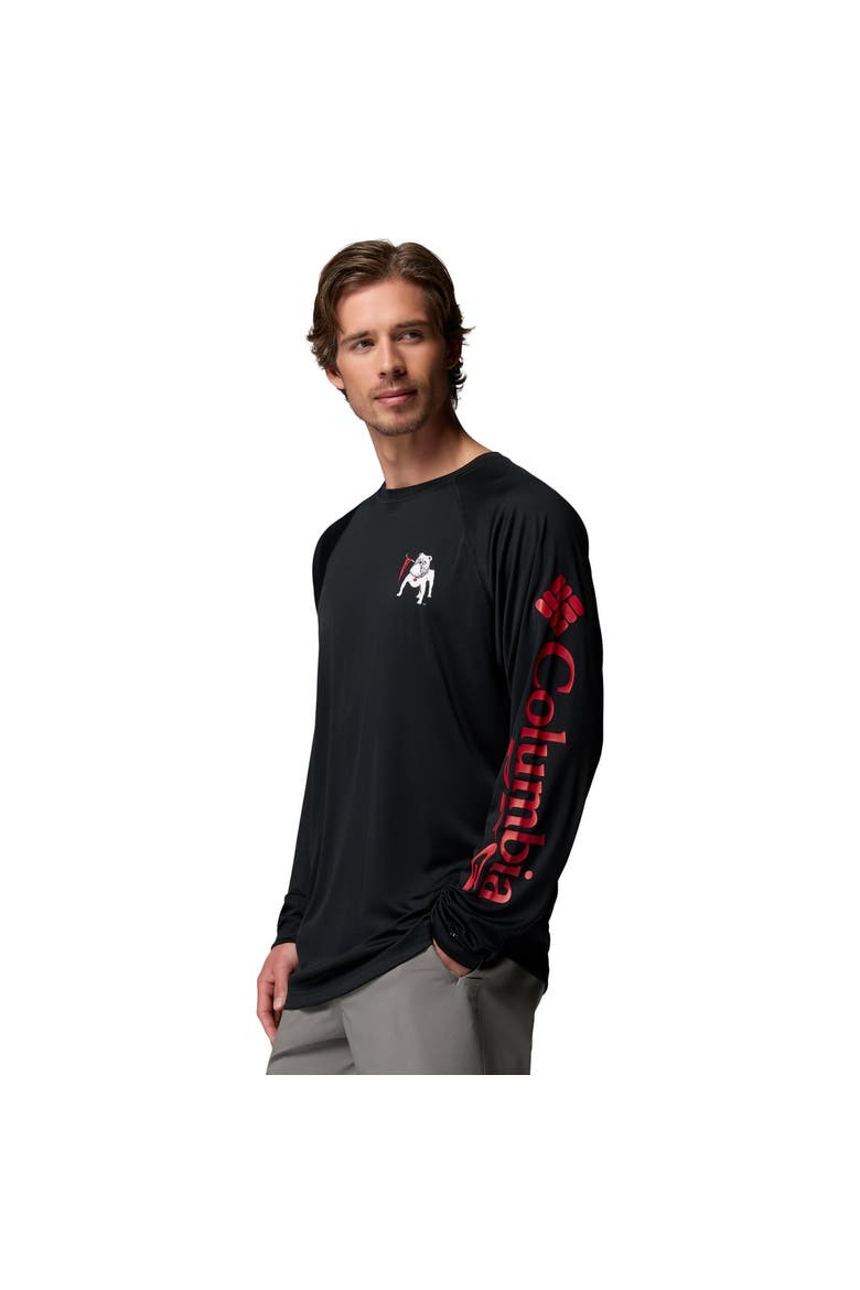 Men's Columbia Black Georgia Bulldogs Terminal Tackle Omni-Shade Raglan Long Sleeve T-Shirt, Alternate, color, Black