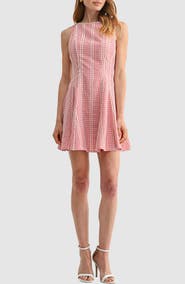 All in Favor Embroidered Fit & Flare Minidress