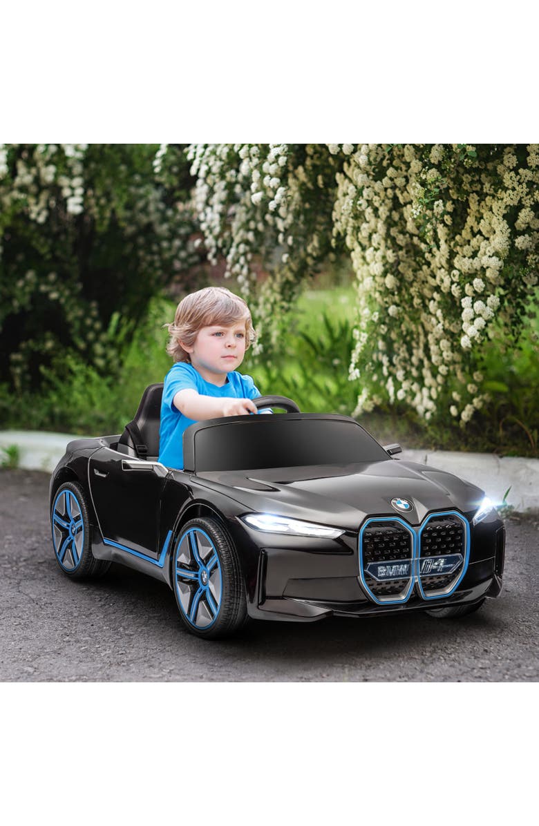 Aosom 12V Licensed BMW Kids Electric Car with 2.4G Remote Control Suspension System Horn Music Lights, Alternate, color, Black