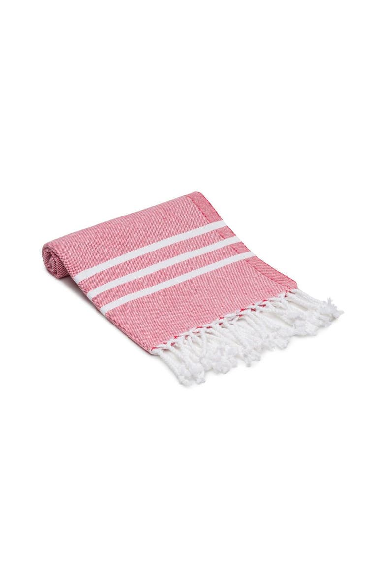 Trio Stripe Turkish Cotton Hand & Kitchen Towel Bundle, Alternate, color, Red