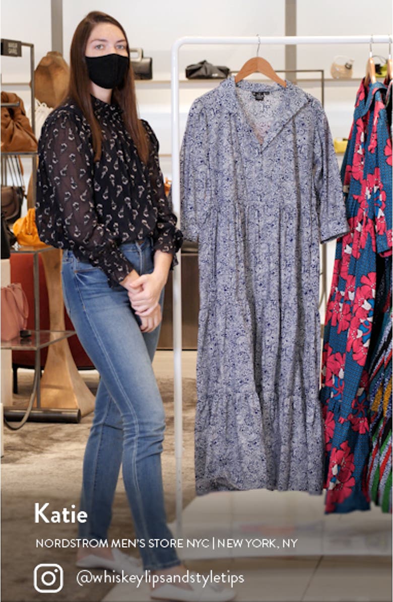 Liberty Fabrics Tana Lawn Edwin Print Tiered Midi Dress, sales video thumbnail