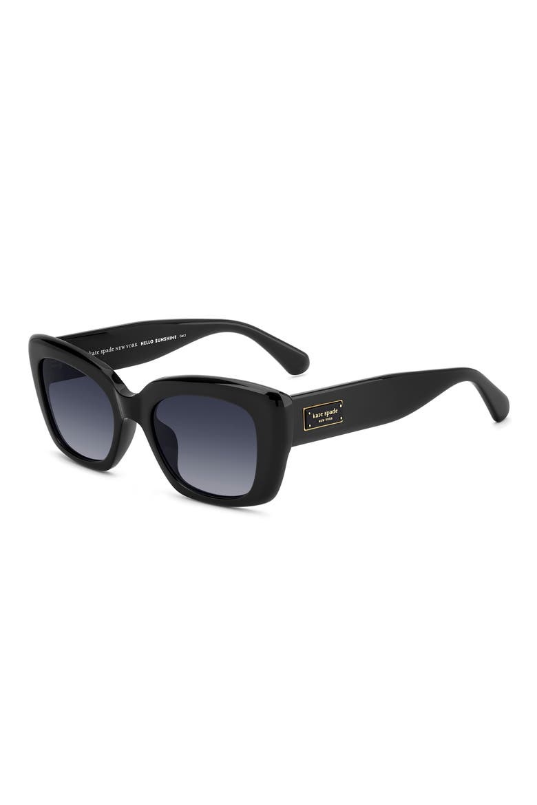 jenell 51mm gradient rectangular sunglasses, Alternate, color, GOLD BLACK