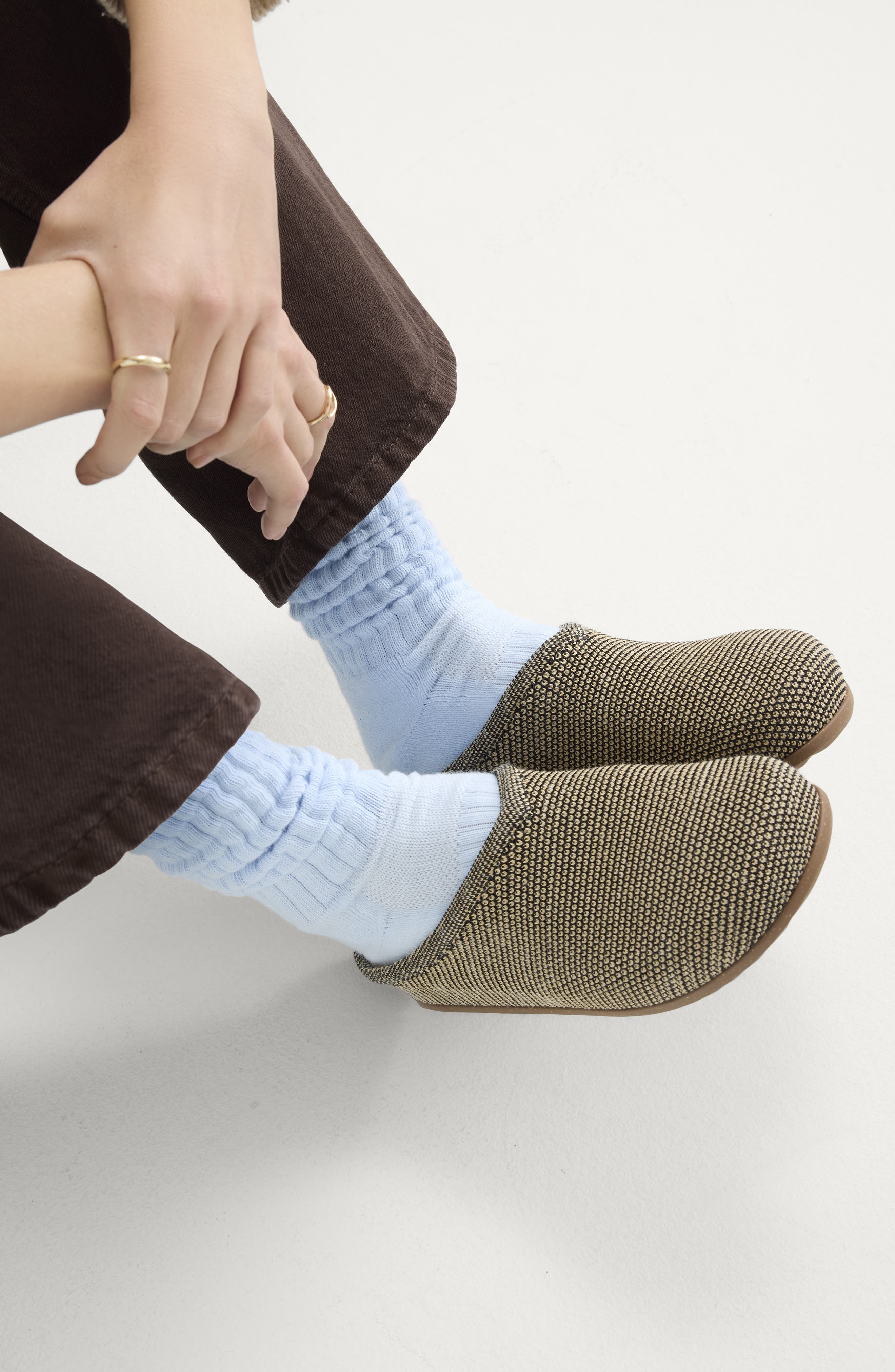 The Casual Clog, Alternate, color, TOFFEE RAFFIA-KNIT