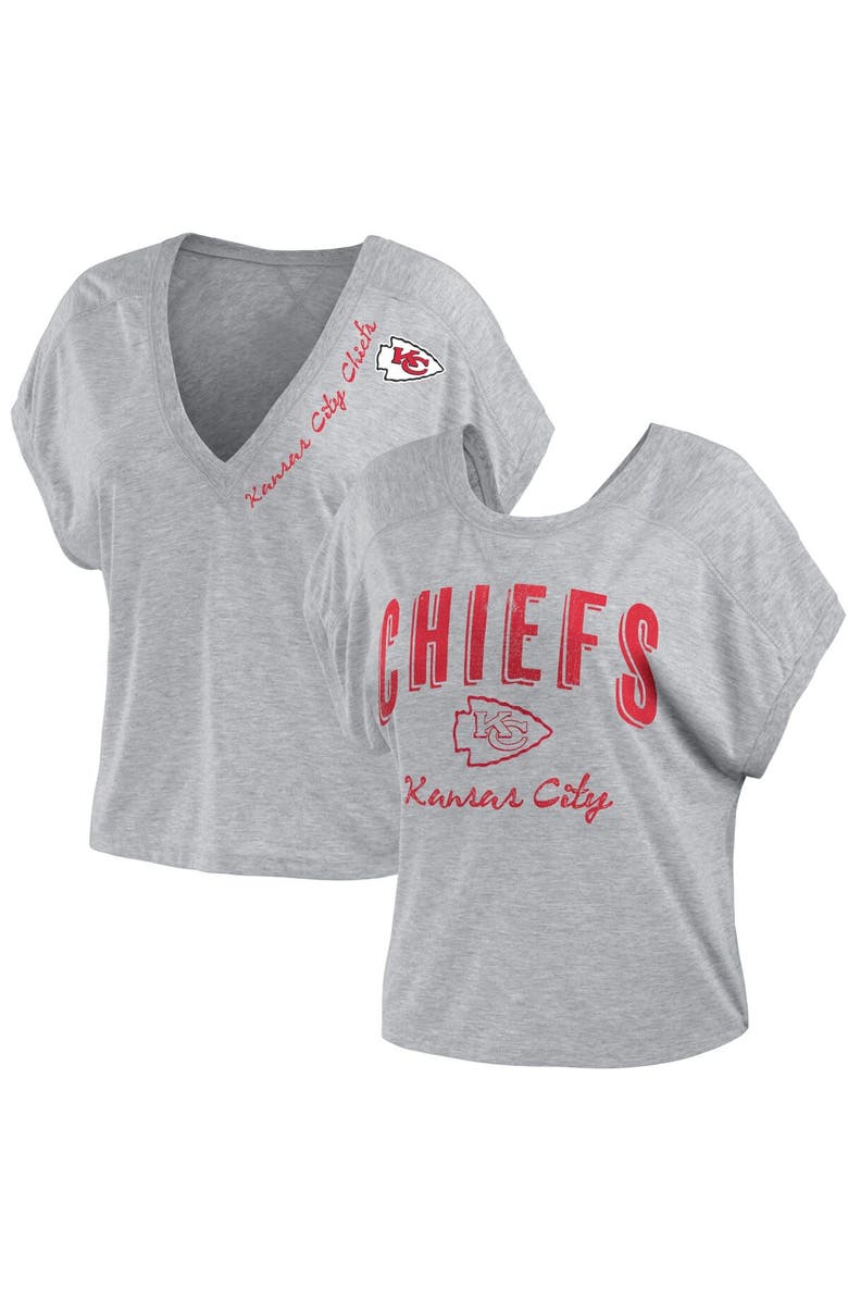 WEAR by Erin Andrews Women's WEAR by Erin Andrews Heather Gray Kansas City Chiefs Reversible T-Shirt, Alternate, color, 