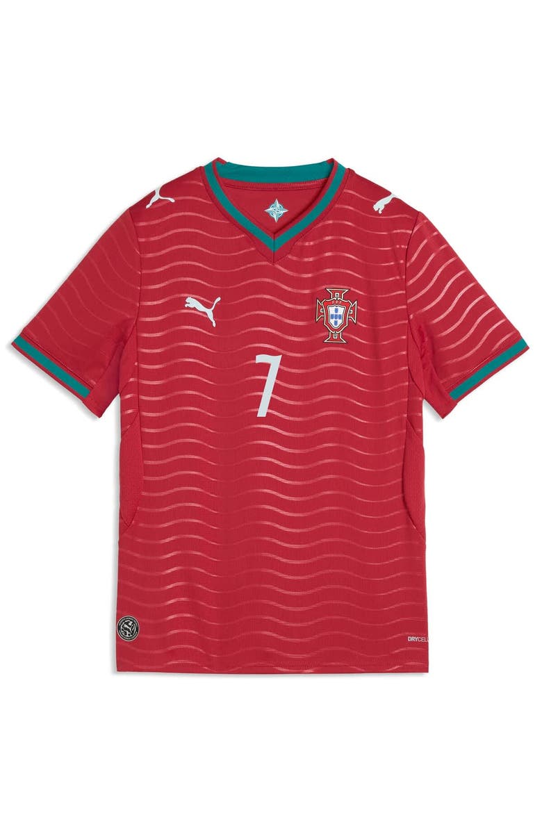 PUMA Youth Puma Cristiano Ronaldo Red Portugal National Team 2026 Home Replica Jersey, Alternate, color, Red