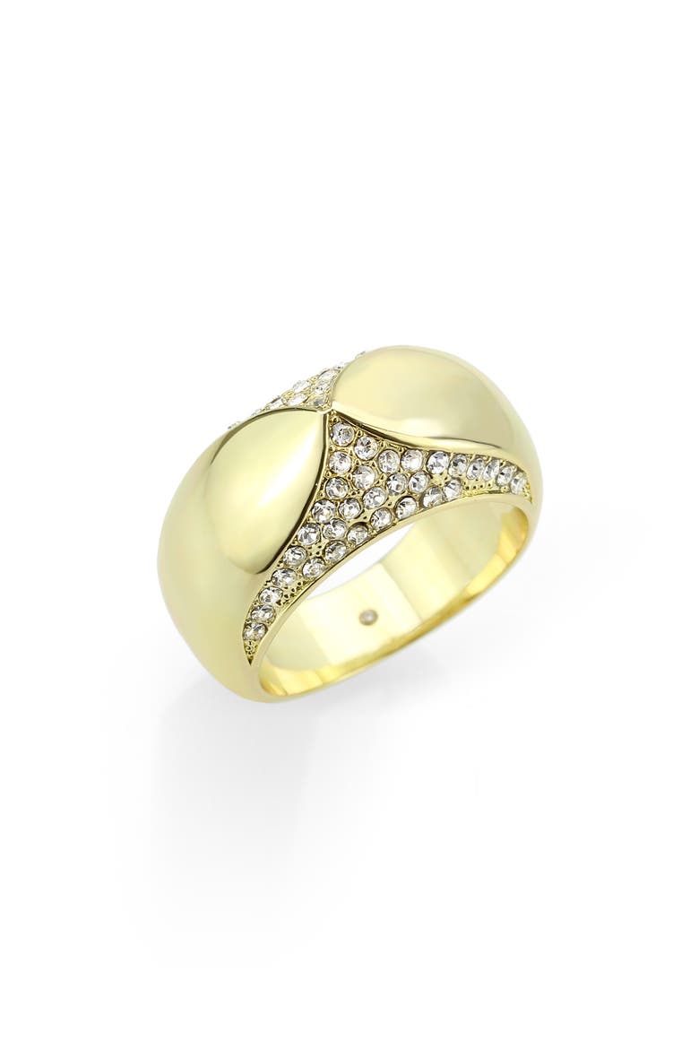 Pavé CZ Beveled Band Ring, Main, color, GOLD