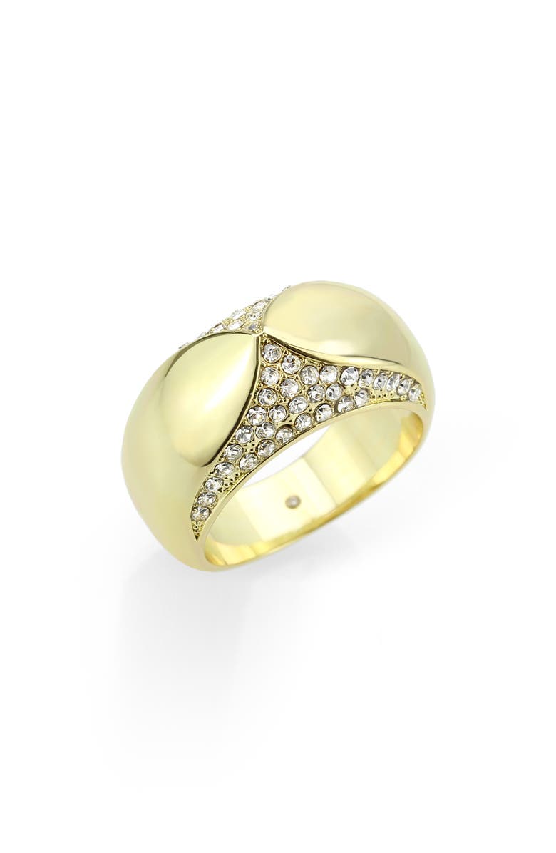 Covet Pavé CZ Beveled Band Ring, Main, color, Gold