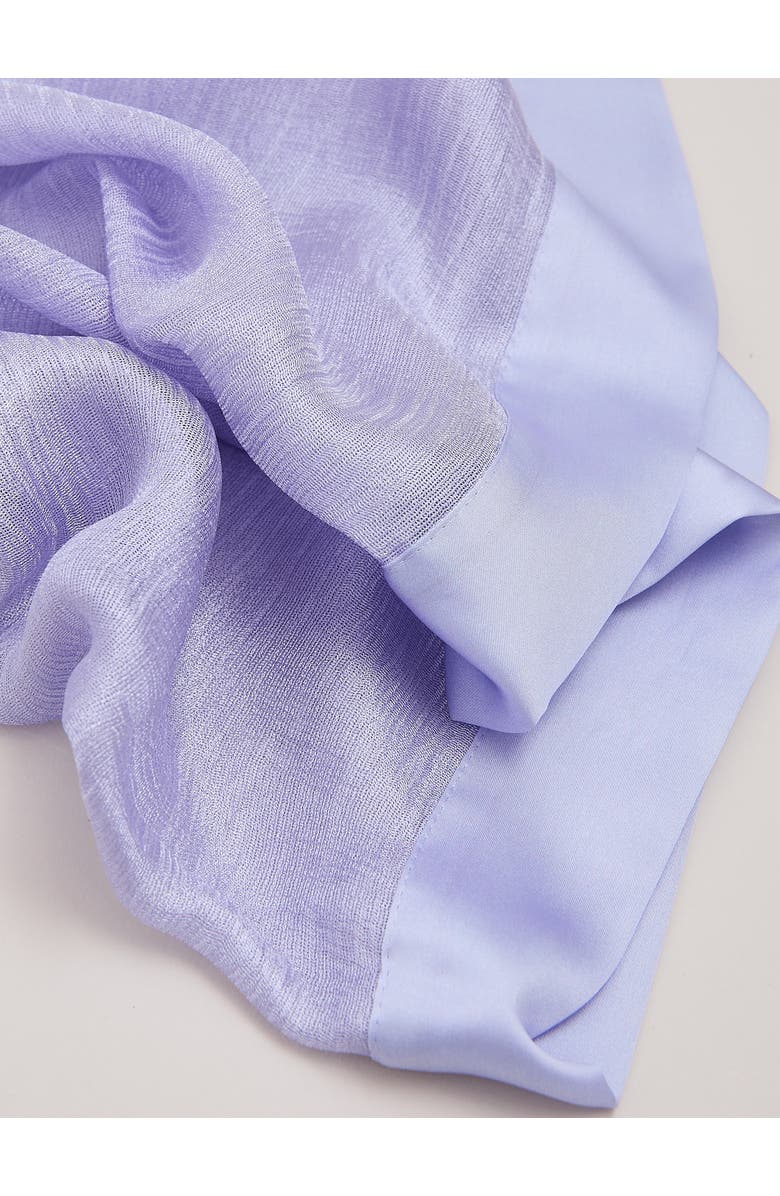 Phase Eight Satin Trim Scarf, Alternate, color, Pale Blue