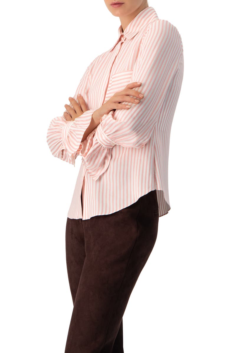 IVONNE Long Sleeve Striped Shirt, Alternate, color, Pink