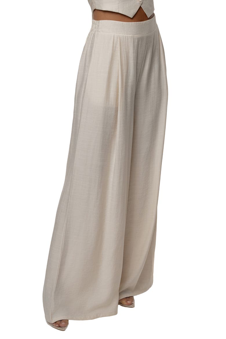 Tropical Daze Halter Top & Wide Leg Pant Set, Alternate, color, CREAM
