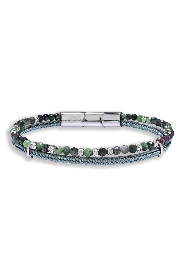 Grayson Layered Semiprecious Stone Bracelet, Main, color, SILVER
