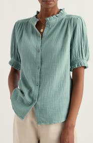 Seasalt Cornwall Shore Patch Organic Cotton Button-Up Top