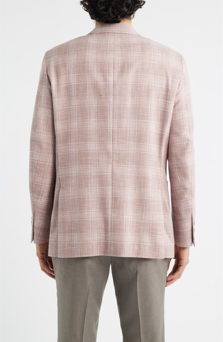 Peter Millar Hyperlight Soft Pink Plaid Wool & Silk Blend Sport Coat, Alternate, color, Pink