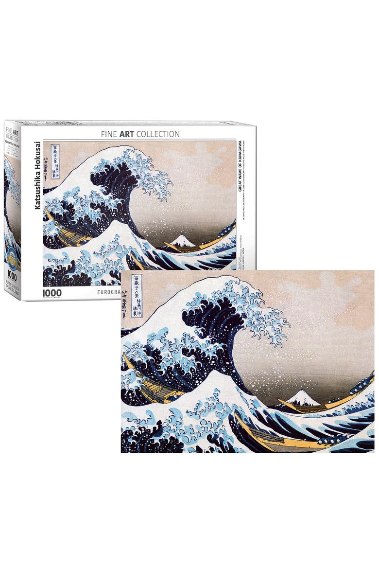 Great Wave Off Kanagawa By Hokusai 1000 Piece Puzzle, Alternate, color, Multicolored