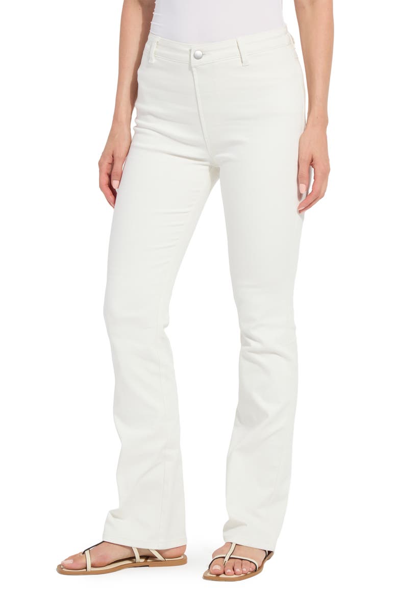 Estelle Pull-On High Waist Flare Jeans, Main, color, ECRU WHITE