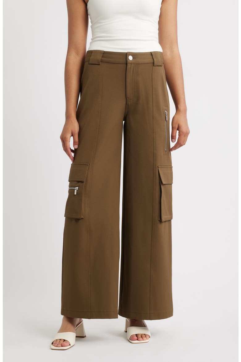 Wide Leg Cargo Pants, Main, color, OLIVE