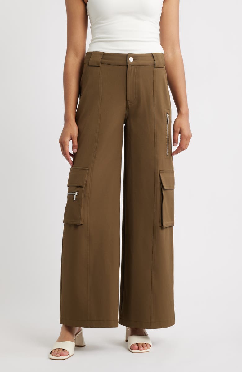 CITY BLUES Wide Leg Cargo Pants, Main, color, Olive