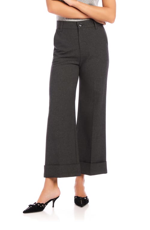 FIFTEEN TWENTY Rylee Stretch Wide Leg Cuffed Wide Leg Pants in Gray 