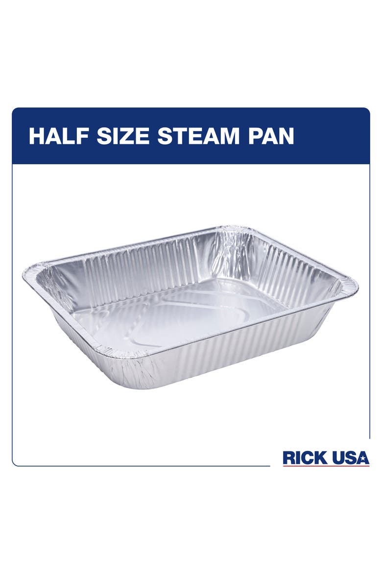 Aulminum Half Size Steam Pan, 25 Pack, Alternate, color, Gray