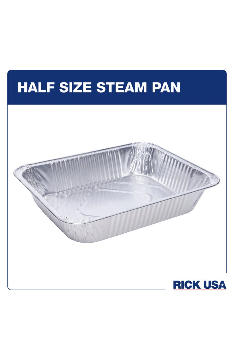 RICK USA Aulminum Half Size Steam Pan, 25 Pack, Alternate, color, Gray