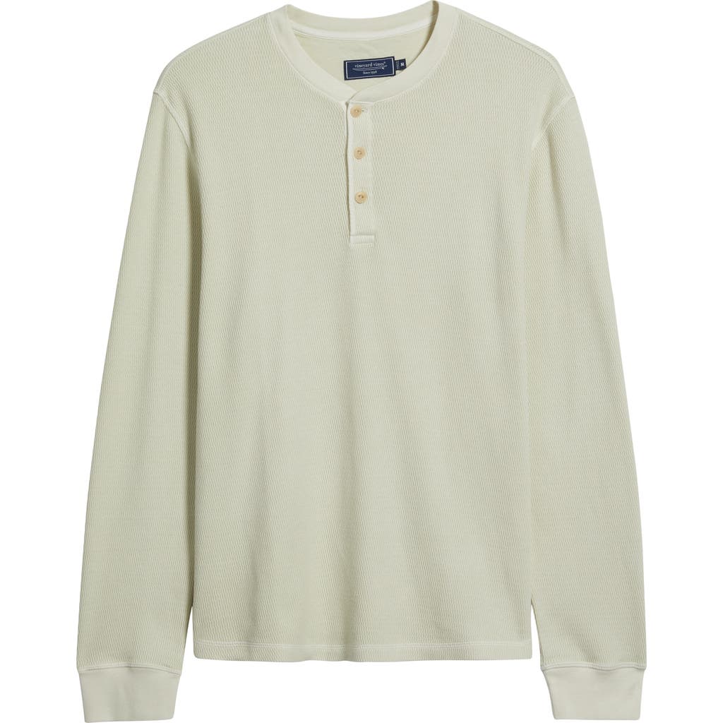 Vineyard Vines Long Sleeve Thermal Henley In Neutral