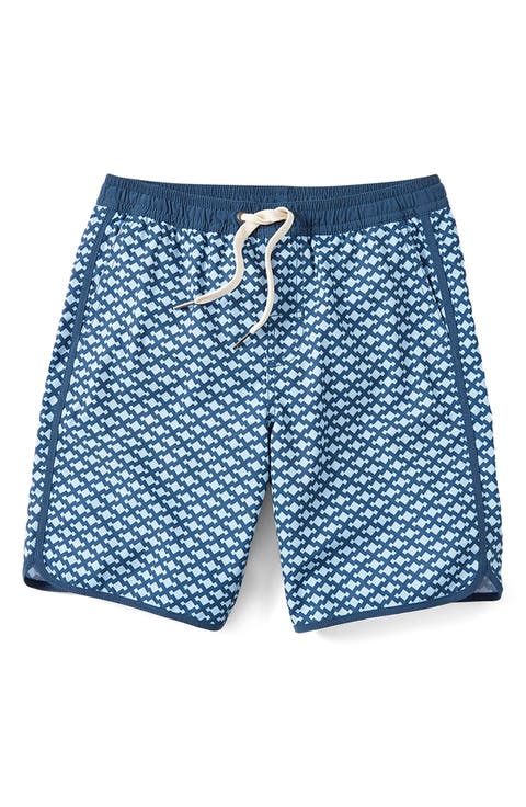 Kids' Anchor Geo Print Water Repellent Swim Trunks (Little Kid & Big Kid)