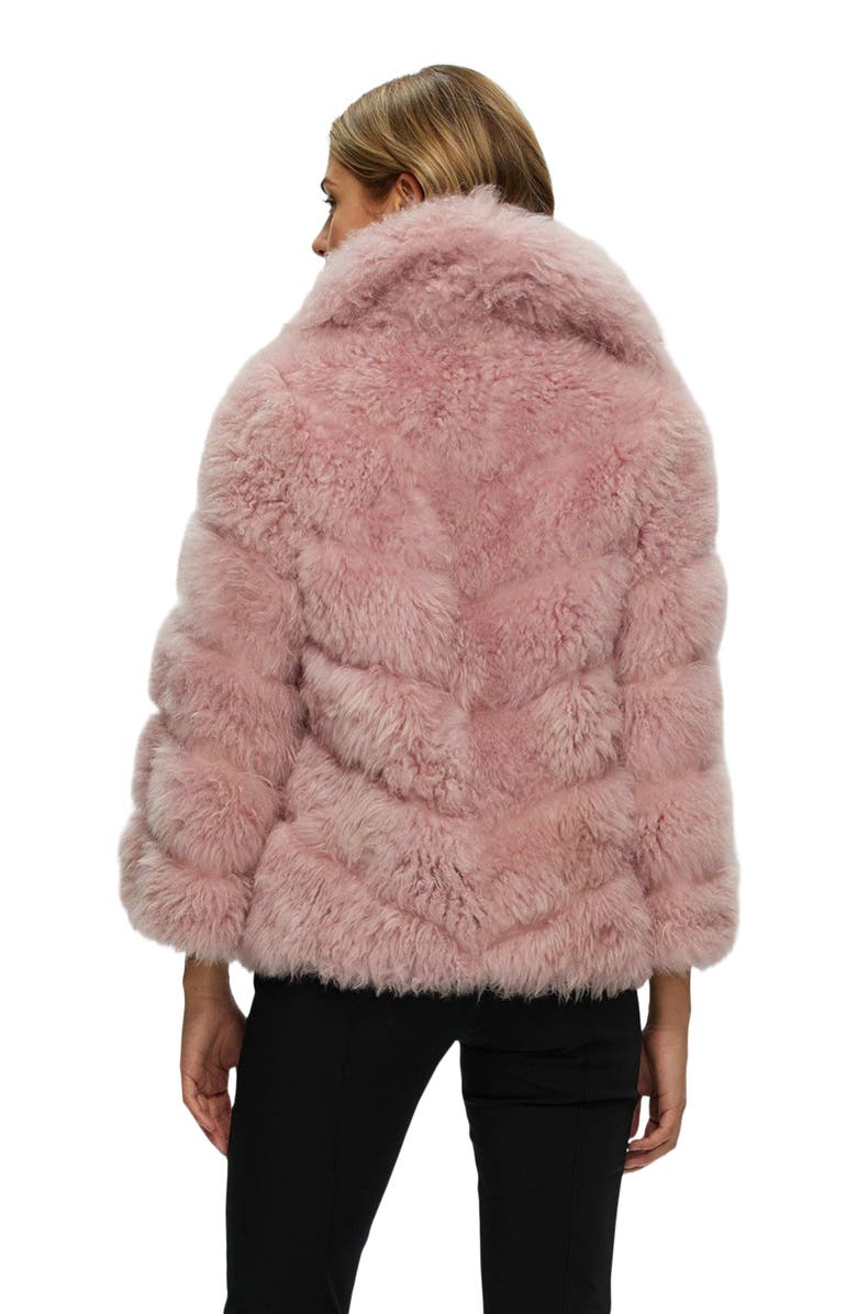 GORSKI Genuine Shearling Diagonal Jacket, Alternate, color, Light Pink