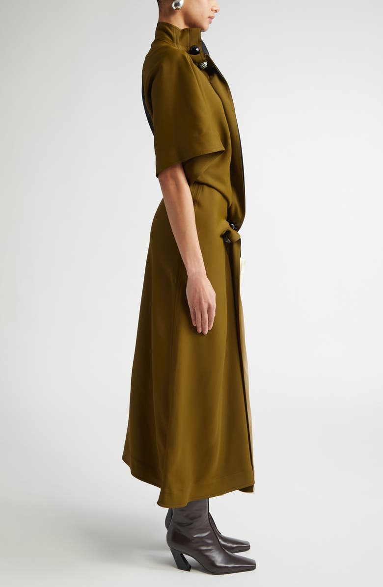 Bottega Veneta Piercing Detail Stretch Cady Midi Dress, Alternate, color, 