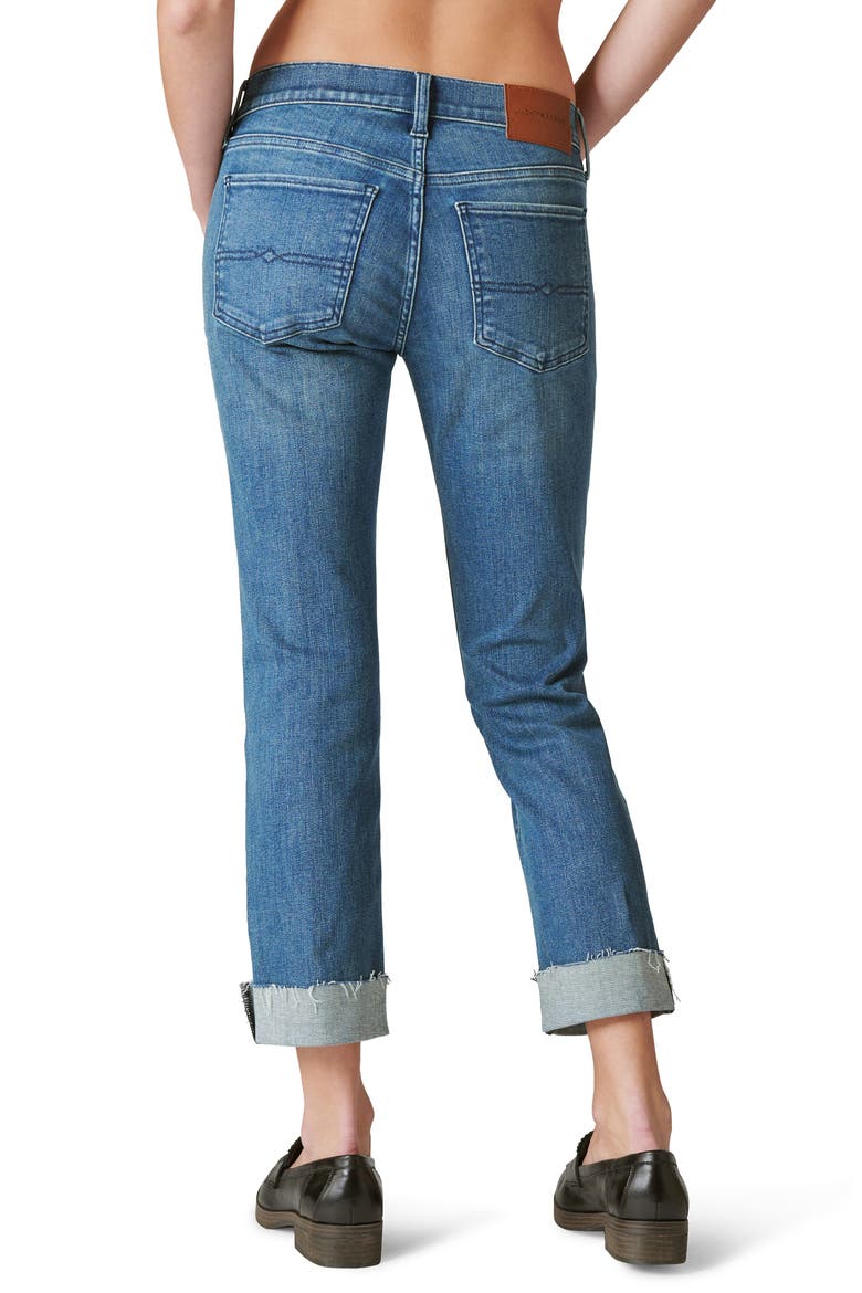 Sweet Straight Raw Hem Mid Rise Crop Straight Leg Jeans, Alternate, color, GEMINI