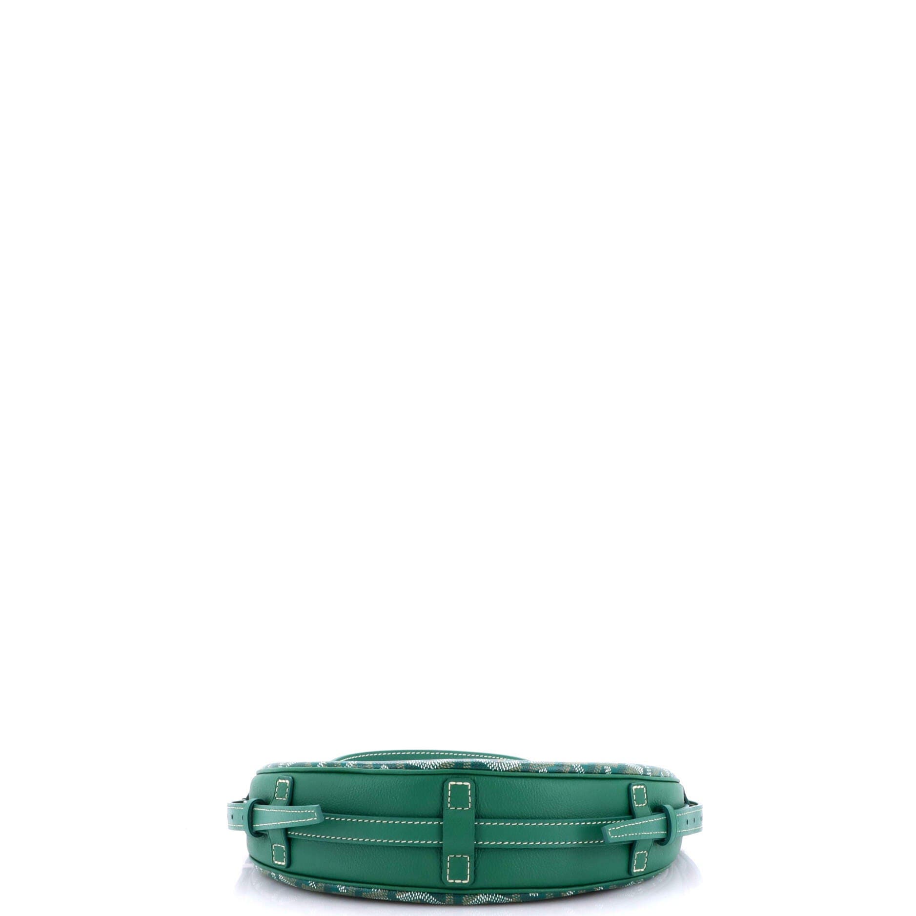 Hirondelle Shoulder Bag Coated Canvas and Leather, Alternate, color, Green