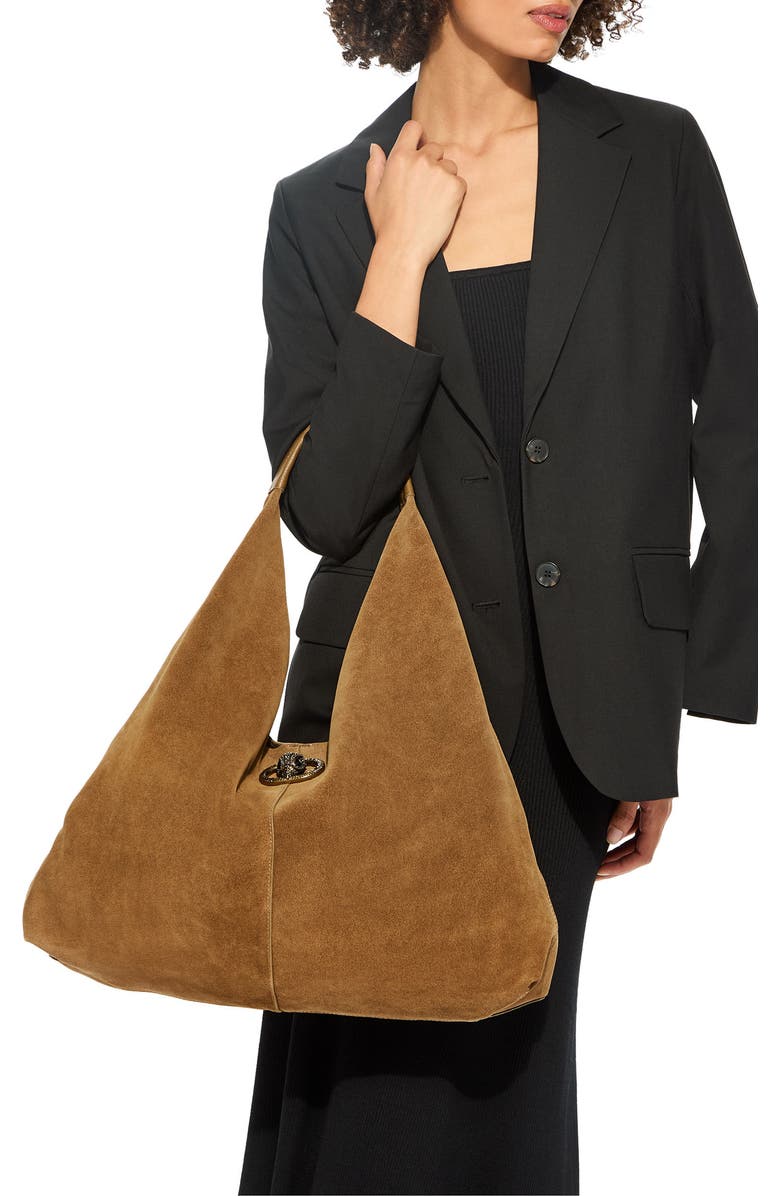 Kurt Geiger London Large Chelsea Slouch Hobo Bag, Alternate, color, Light/ Pastel Brown