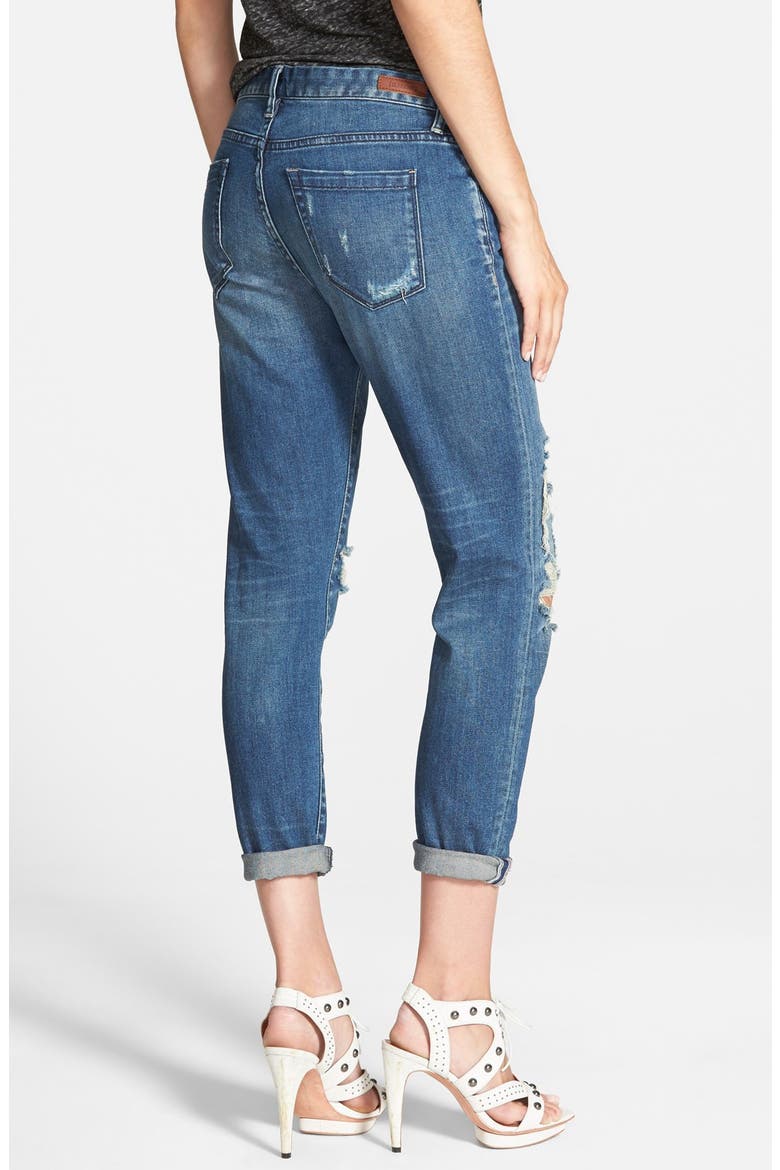 Destroyed Boyfriend Jeans, Alternate, color, BLUE