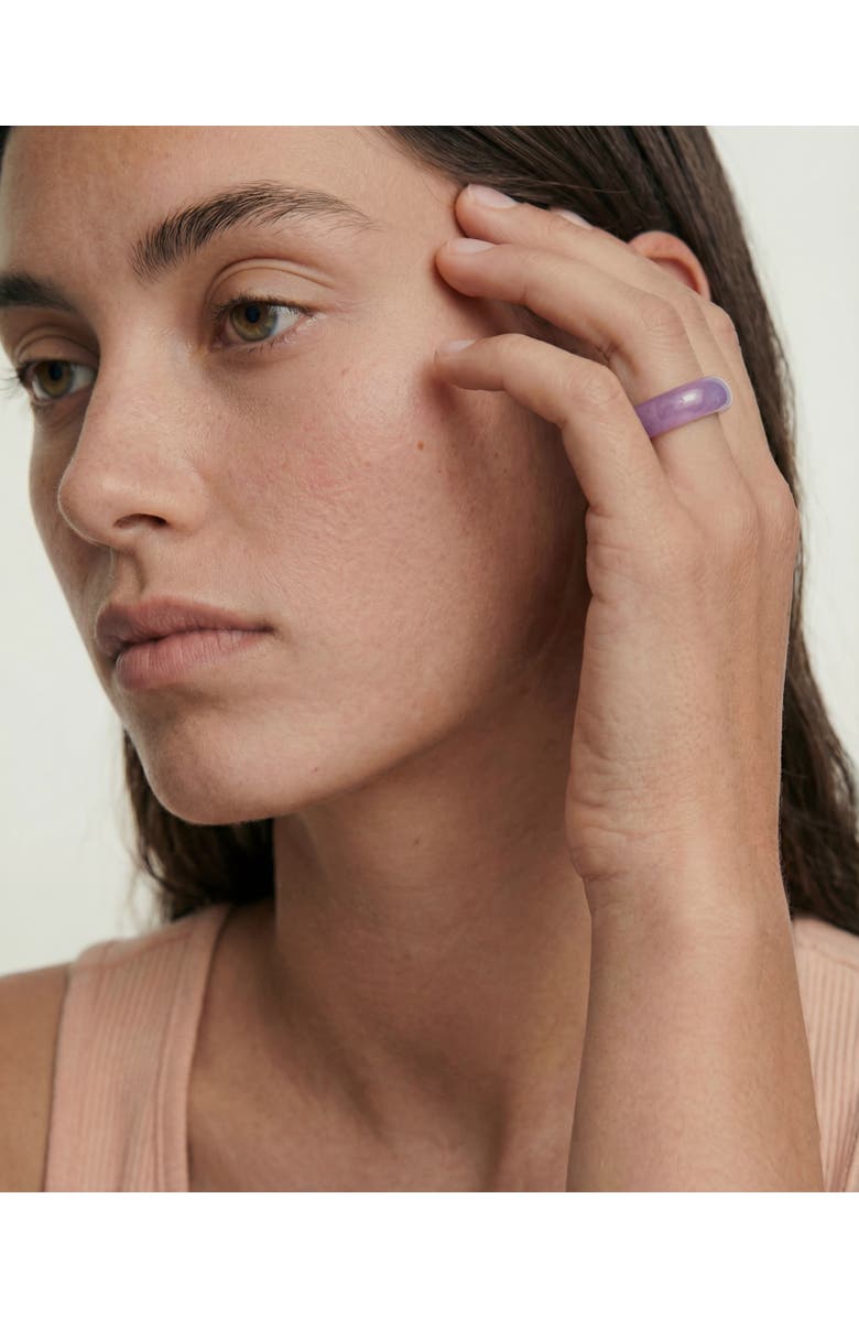 seree Lilac Purple jade ring, Alternate, color, Purple