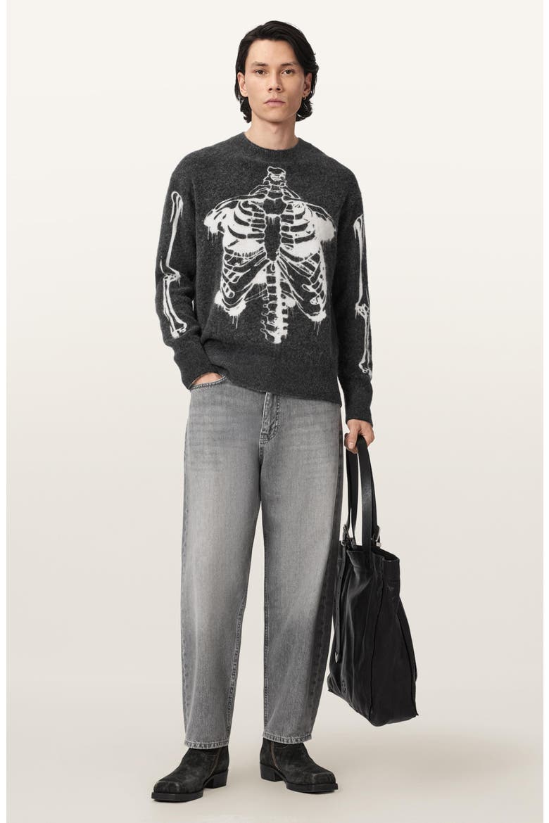 Ribspill Crewneck Sweater, Alternate, color, CHARCOAL GREY