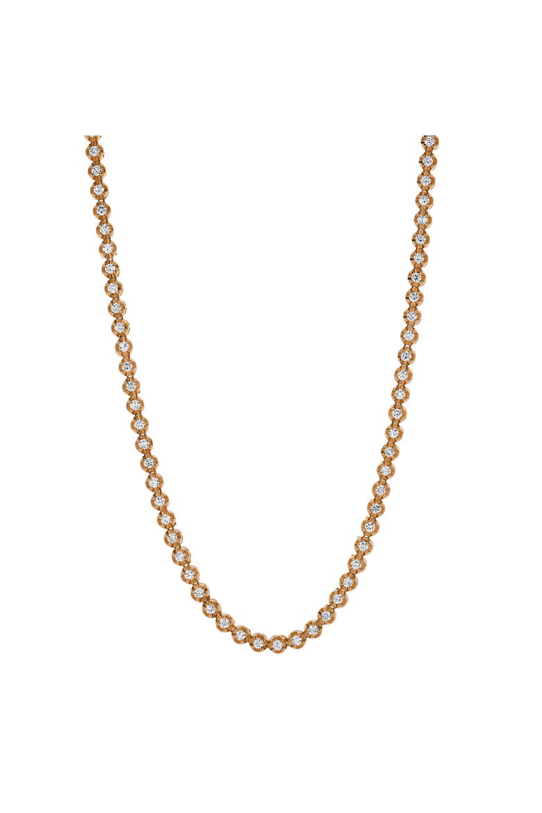 LMJ 14K Rose Gold Diamond Tennis Chain - 7.3 Carats, Alternate, color, 14K Rose Gold