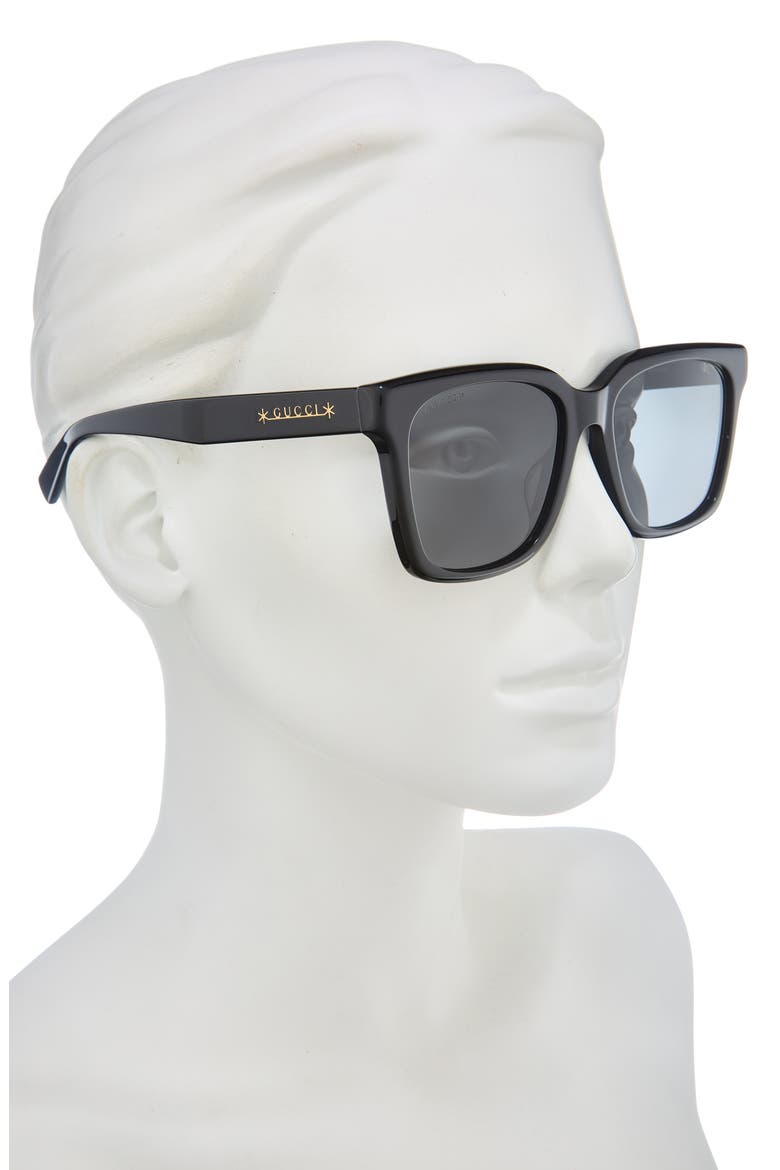 56mm Polarized Square Sunglasses, Alternate, color, BLACK BLACK GREY