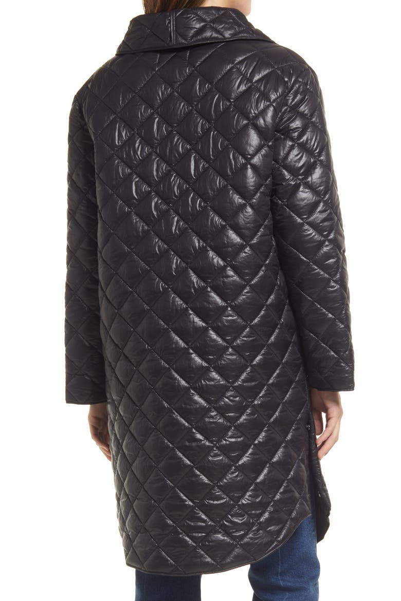 Diamond Quilted Coat, Alternate, color, BLACK