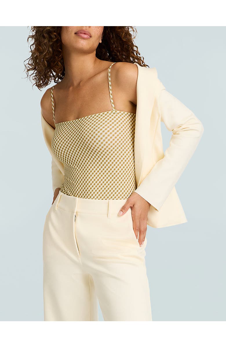 Commando Classic Print Straight Cami Bodysuit, Alternate, color, Black/White Polka Dot