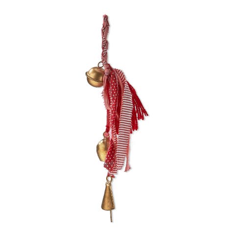 Red Acrylic Bell and Tassel Swag Decorative Christmas Bells