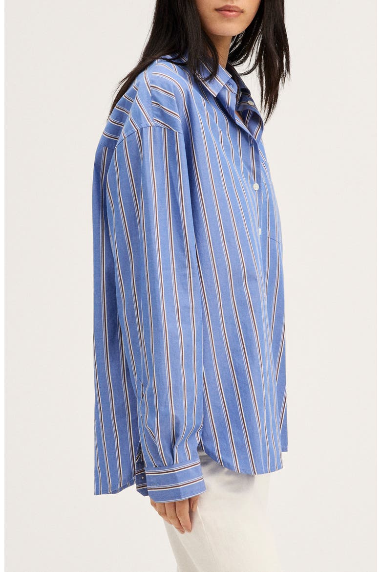 Stripe Button-Up Shirt, Alternate, color, ATLAS BLUE STRIPE
