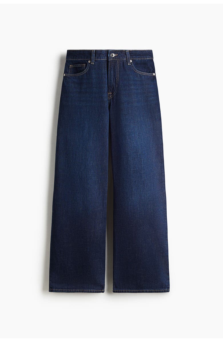 H&M Wide Regular Jeans, Alternate, color, Dark Denim Blue