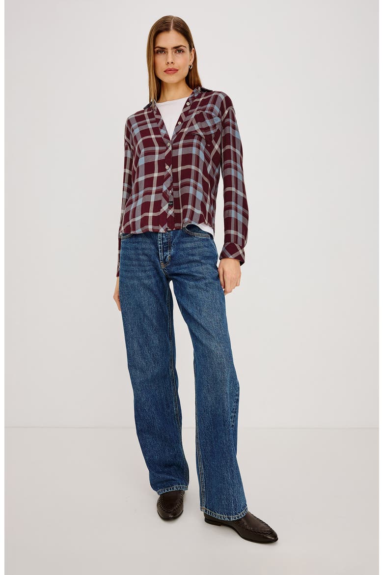 Hunter Plaid Long Sleeve Shirt, Alternate, color, PLUM CREAM
