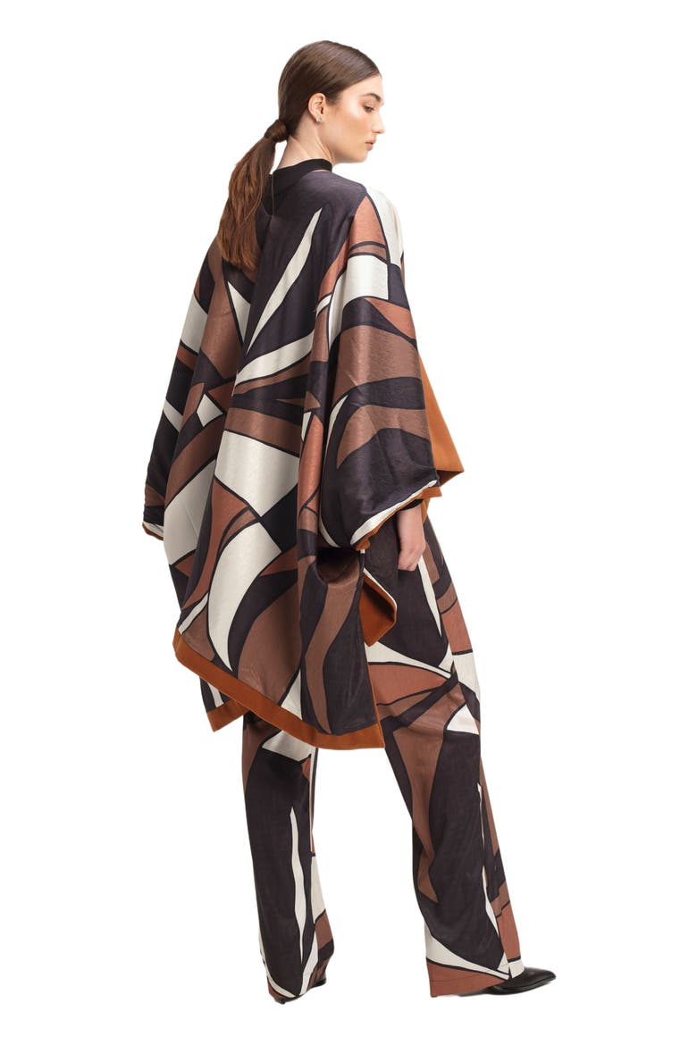 Amy Reversible Poncho, Alternate, color, Chiado Rust