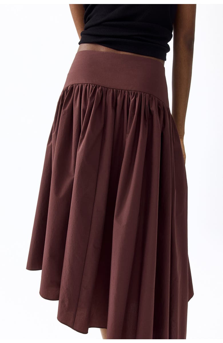 H&M Asymmetric Midi Skirt, Alternate, color, Dark Brown