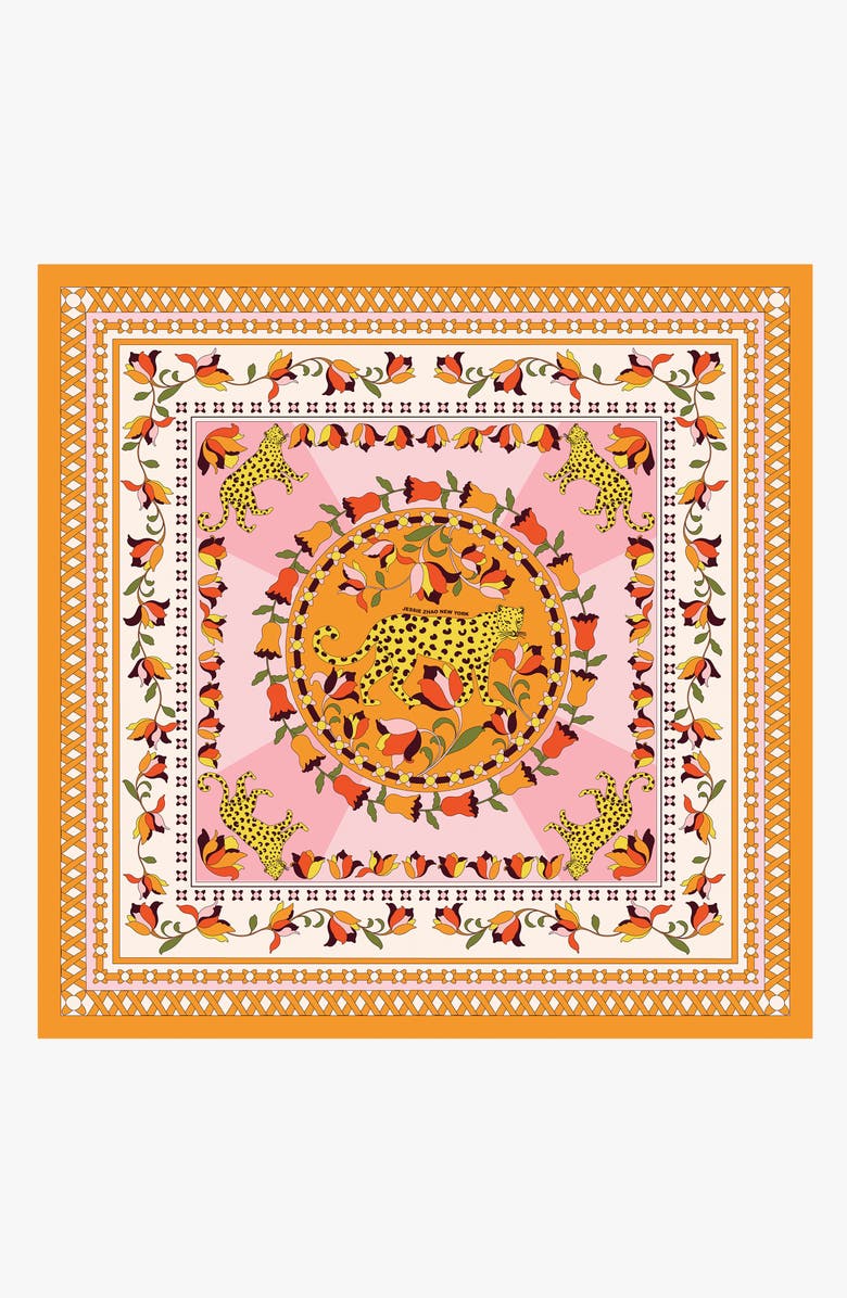 Jessie Zhao New York Double Sided Silk Scarf of Tropical Love, Main, color, 